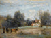 Luzancy, kleine boerenhuizen aan de waterkant - Jean-Baptiste-Camille Corot — weergave van het kunstwerk