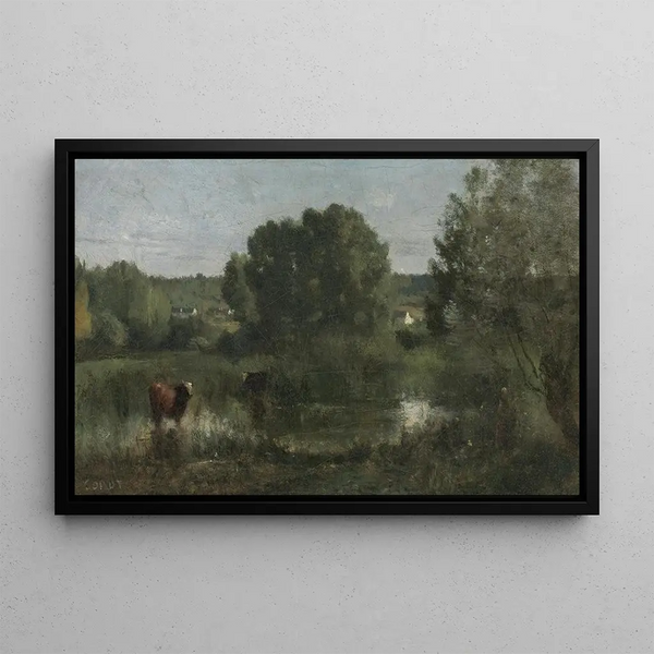 Marcoussis La Mare aux Vaches - Jean-Baptiste-Camille Corot — ingelijst kunstwerk aan de muur