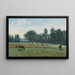 Marcoussis The Cows Grazing - Jean-Baptiste-Camille Corot — framed artwork on a wall