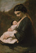 Moeder en kind - Jean-Baptiste-Camille Corot — weergave van het kunstwerk