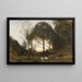 Nymphs and Fauns - Jean-Baptiste-Camille Corot — framed artwork on a wall