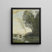 a Peasant Painting keeping a cow by the water - Jean-Baptiste-Camille Corot — framed artwork on a wall