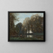 Vissersschilderij aangemeerd aan de groene oever - Jean-Baptiste-Camille Corot — ingelijst kunstwerk aan de muur