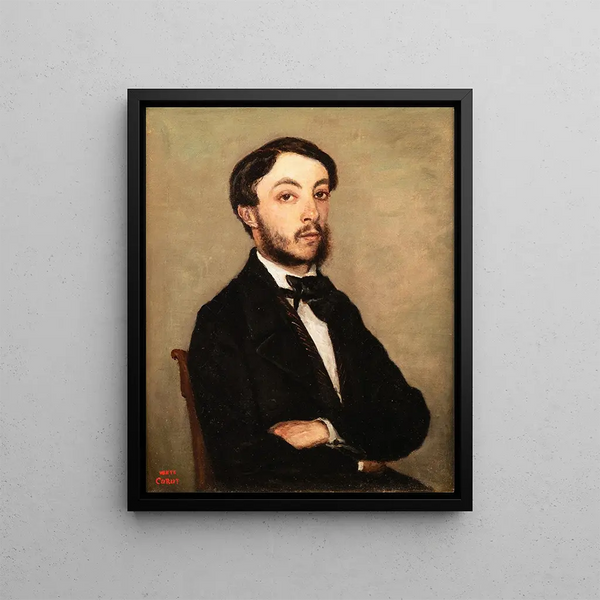 portret van Henri Sennegon, neef van Corot - Jean-Baptiste-Camille Corot — ingelijst kunstwerk aan de muur