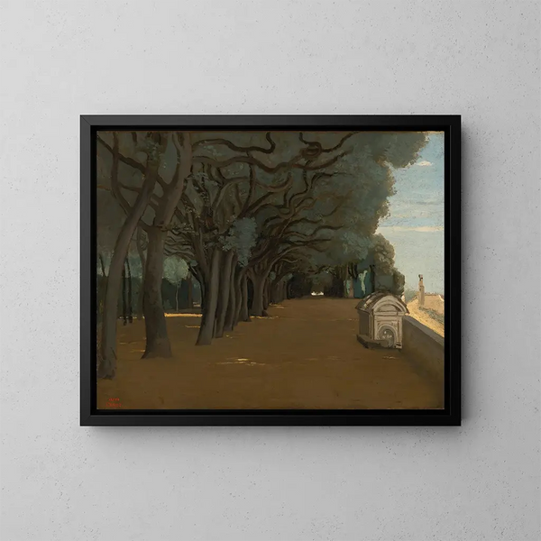 terras van de Villa Pamphili in Rome - Jean-Baptiste-Camille Corot — ingelijst kunstwerk aan de muur