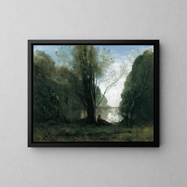 Solitude, souvenir de Vigen Limousin - Jean-Baptiste-Camille Corot — ingelijst kunstwerk aan de muur