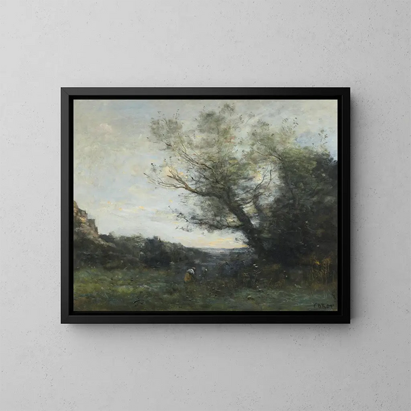 Souvenir d'Italie. La cueillette - Jean-Baptiste-Camille Corot — ingelijst kunstwerk aan de muur