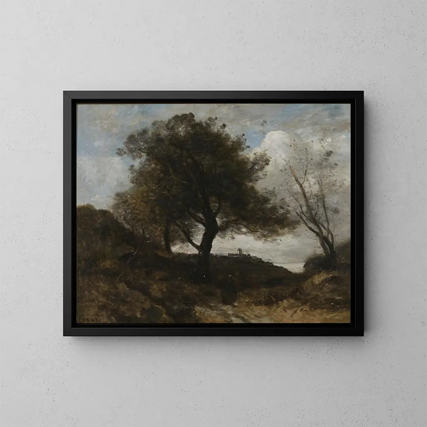 Souvenir de Normandie - Jean-Baptiste-Camille Corot — ingelijst kunstwerk aan de muur