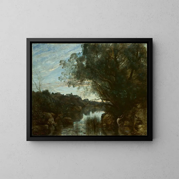 Souvenir des environs du lac Nemi - Jean-Baptiste-Camille Corot — ingelijst kunstwerk aan de muur