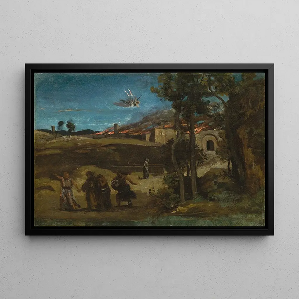 Studie voor De Verwoesting van Sodom - Jean-Baptiste-Camille Corot — ingelijst kunstwerk aan de muur