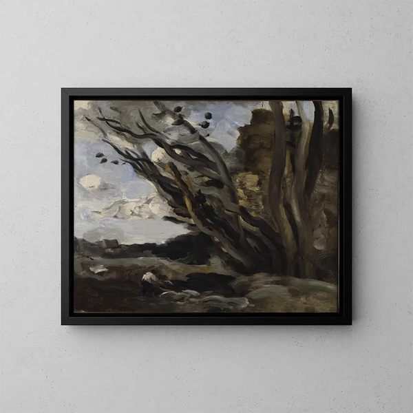 L'Explosion - Jean-Baptiste-Camille Corot — ingelijst kunstwerk aan de muur