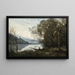 The Docked Boatman, Souvenir of an Italian Lake - Jean-Baptiste-Camille Corot — framed artwork on a wall
