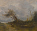 van een windstoot aan de rand van de zee - Jean-Baptiste-Camille Corot — weergave van het kunstwerk
