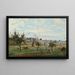 a Village in the Environs of Mantes - Jean-Baptiste-Camille Corot — framed artwork on a wall