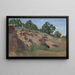 Rocky slope - Jean-Baptiste-Camille Corot — framed artwork on a wall