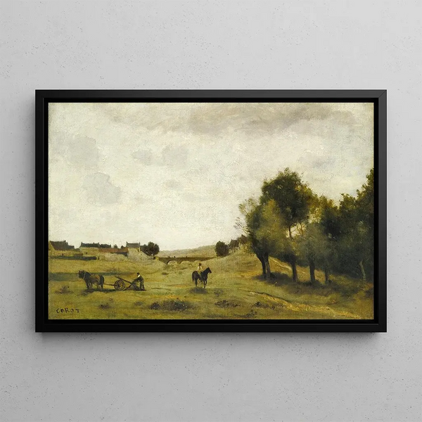 Vue près d'Épernon - Jean-Baptiste-Camille Corot — ingelijst kunstwerk aan de muur