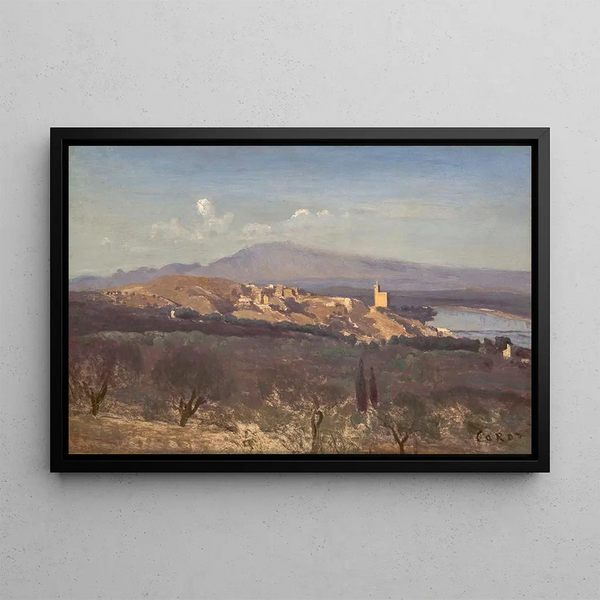 Villeneuve-lès-Avignon - Jean-Baptiste-Camille Corot — ingelijst kunstwerk aan de muur