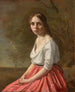 Young woman in pink skirt - Jean-Baptiste-Camille Corot — artwork view
