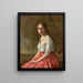 Young woman in pink skirt - Jean-Baptiste-Camille Corot — framed artwork on a wall