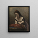 a Young woman leaning on a cushion - Jean-Baptiste-Camille Corot — framed artwork on a wall
