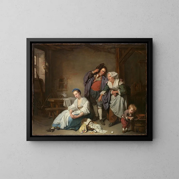 Gebroken eieren - Jean-Baptiste Greuze — ingelijst kunstwerk aan de muur