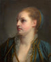 Verondersteld portret van Mademoiselle Clairon - Jean-Baptiste Greuze — weergave van het kunstwerk
