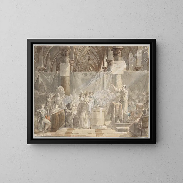 A Baptism in Revolutionary France - Jean-Baptiste Mallet — framed artwork on a wall