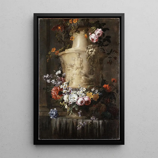 JeanBaptiste Monnoyer - Marble Vase with Garland of Flowers.webp