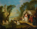 Feestelijke galant: De plezierboot - Jean-Baptiste Pater — weergave van het kunstwerk