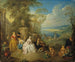Feest in galante stijl in een kustlandschap - Jean-Baptiste Pater — weergave van het kunstwerk