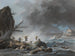 Een schipbreuk op een rotsachtige kust tijdens een storm - Jean-Baptiste Pillement — weergave van het kunstwerk