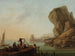 van vissers die netten uitwerpen aan de rand van de zee - Jean-Baptiste Pillement — weergave van het kunstwerk