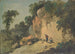 Pastoral landscape painting of cliffs - Jean-Baptiste Pillement — artwork view