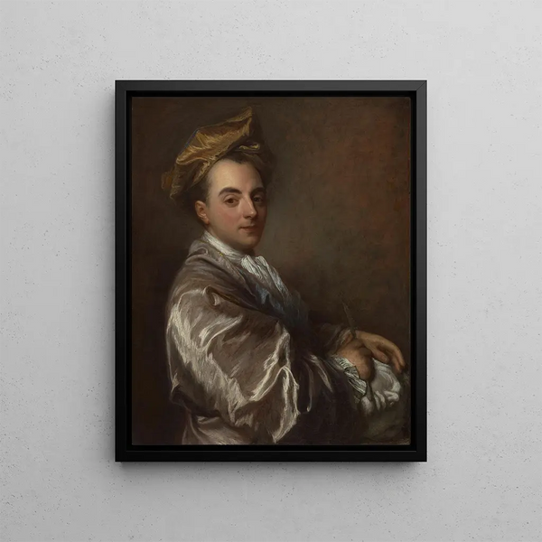 Portrait of a Sculptor - Jean-Baptiste Santerre — framed artwork on a wall