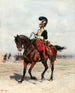 Een cavalerieofficier - Jean-Baptiste Édouard Detaille — weergave van het kunstwerk