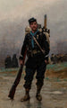 Een Franse infanterist uit de Frans-Pruisische oorlog - Jean-Baptiste Édouard Detaille — weergave van het kunstwerk