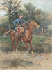 Jachthond te paard, ruiter te paard - Jean - Baptiste Édouard Detaille — weergave van het kunstwerk
