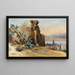 Oude ruïnes bij Messina, Sicilië - Jean-Charles Joseph Rémond — ingelijst kunstwerk aan de muur