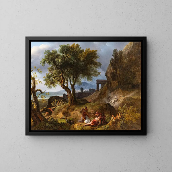 La Mort d'Hippolyte - Jean-Charles Joseph Rémond — framed artwork on a wall