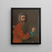 Self-portrait in Turkish costume - Jean-Étienne Liotard — framed artwork on a wall