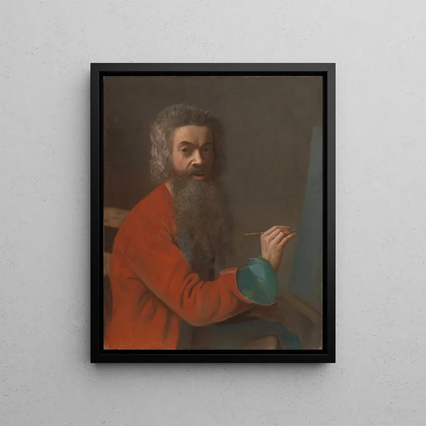 Self-portrait in Turkish costume - Jean-Étienne Liotard — framed artwork on a wall