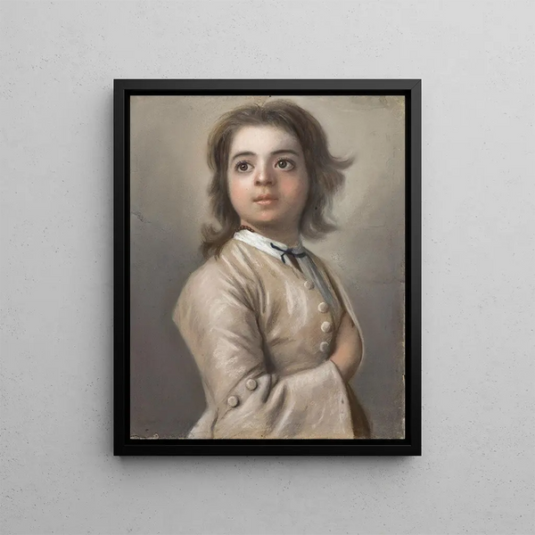 Study of a boy in bust - Jean-Étienne Liotard — framed artwork on a wall