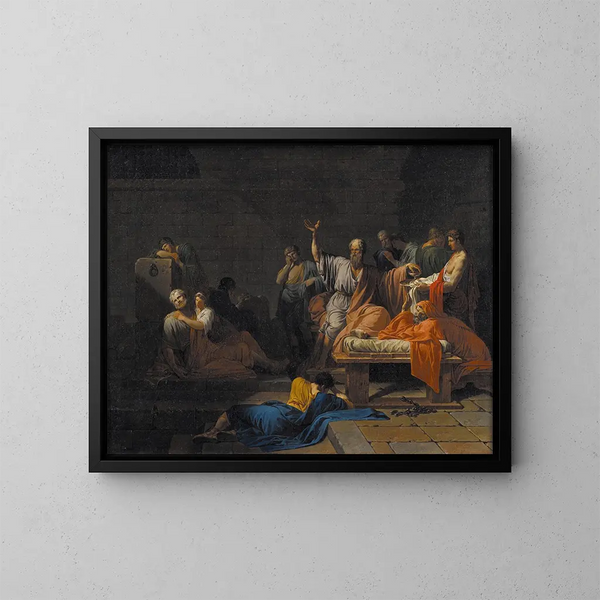 De Dood van Socrates - Jean-François-Pierre Peyron — ingelijst kunstwerk aan de muur