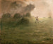 Een storm tijdens het maaien - Jean-François Millet — weergave van het kunstwerk
