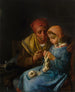 De brei-les - Jean-François Millet — weergave van het kunstwerk