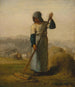 Vrouw met een hark - Jean-François Millet — weergave van het kunstwerk