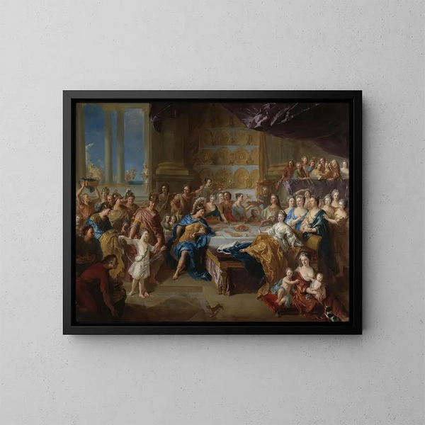 van Le festin de Didon et Énée, un portrait allégorique de la famille du duc et de la duchesse du Maine - Jean-François de Troy — ingelijst kunstwerk aan de muur