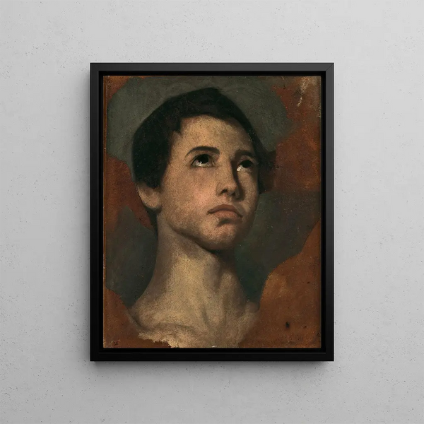 Étude de tête de jeune garçon - Jean-Hippolyte Flandrin — framed artwork on a wall