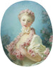 van een jonge blonde vrouw met een rozenkrans om haar nek - Jean-Honoré Fragonard — weergave van het kunstwerk