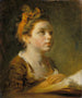 Meisje dat een boek leest - Jean-Honoré Fragonard — weergave van het kunstwerk
